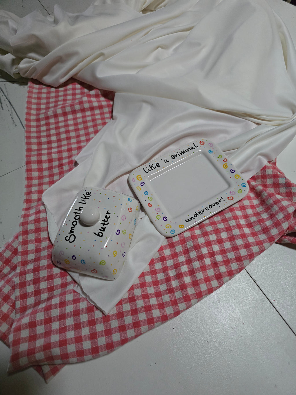 Portaburro decorato a mano