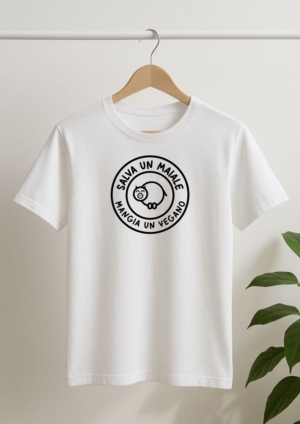 T-shirt e felpa "Salva un maiale, mangia un vegano"