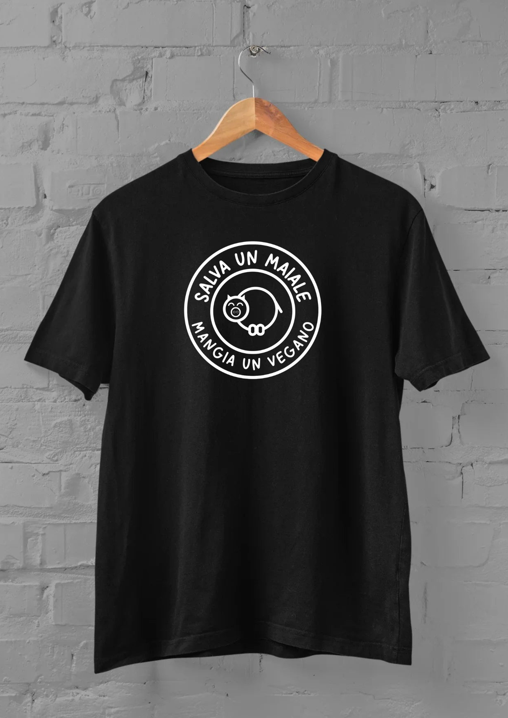T-shirt e felpa "Salva un maiale, mangia un vegano"